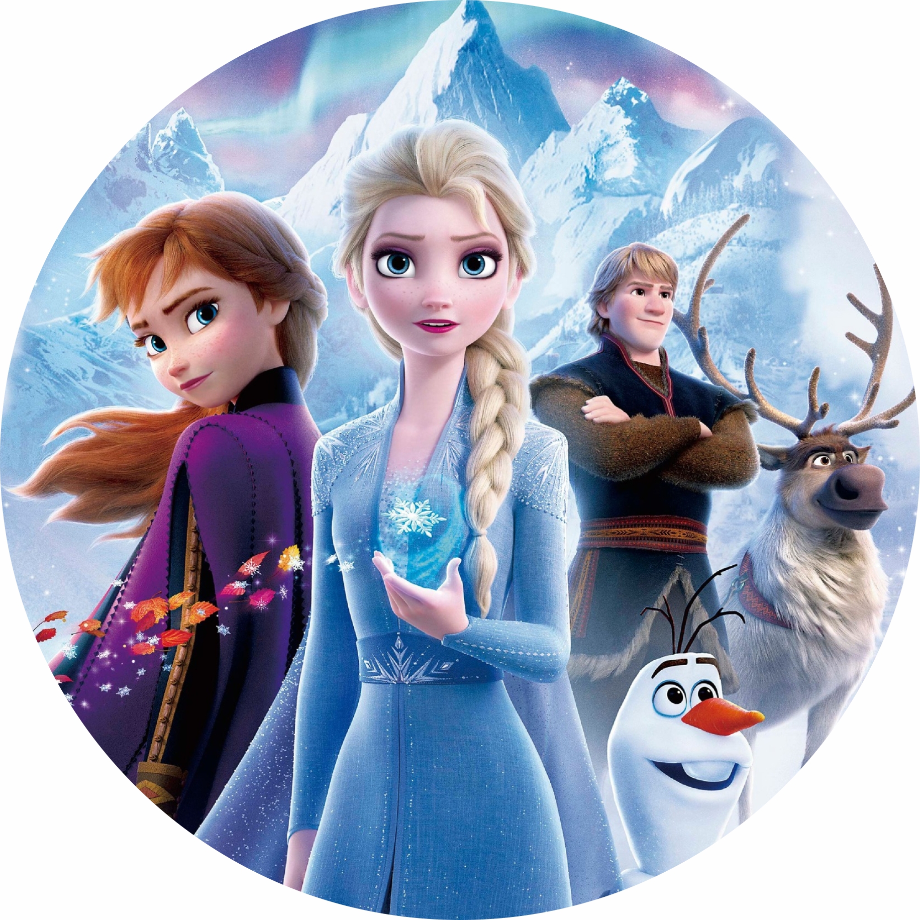 Painel Tecido Redondo Frozen 2